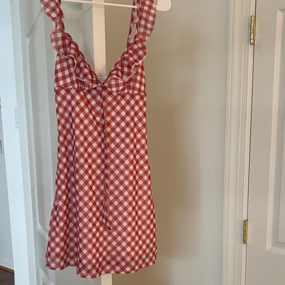 Princess Polly Red Gingham Ruffle Strap Sundress